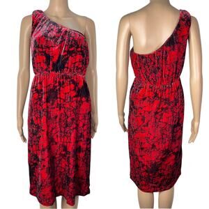 Rachel Comey One Shoulder Velvet Silk Blend Cocktail Holiday Dress